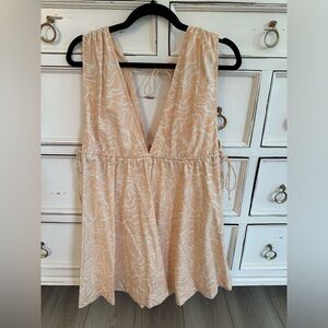 Abercrombie & Fitch Babydoll Poplin Mini Dress, Orange Print, size M TLL